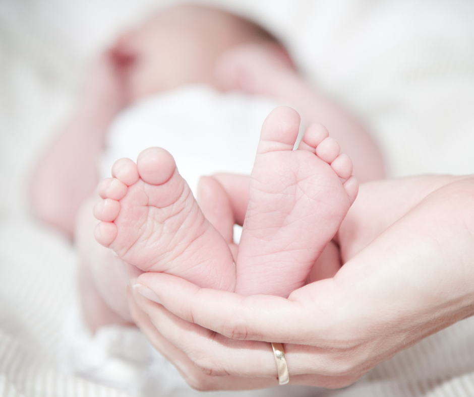 Congratulations on becoming a grandparent image of tiny baby feet.