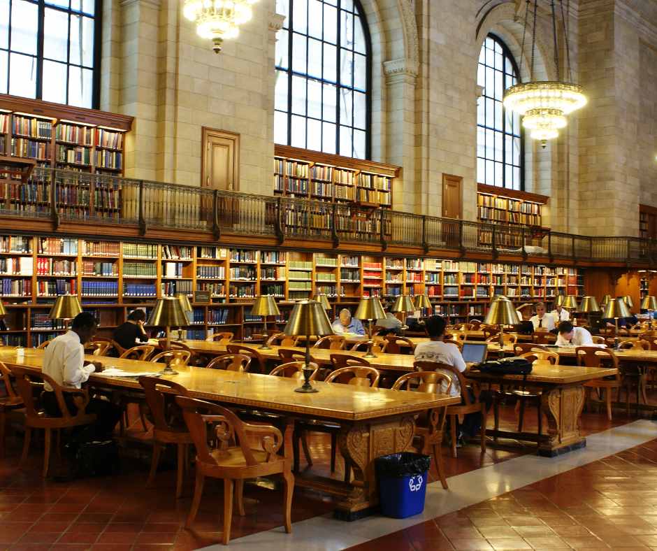 The ligrary where study was complete in the days before the internet.