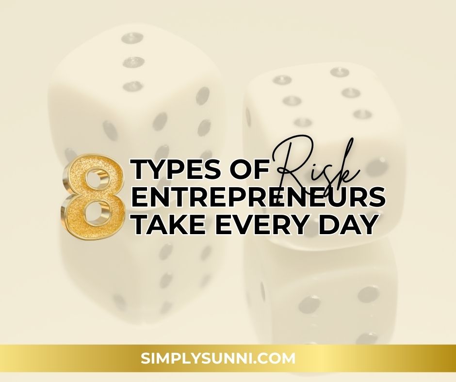 A graphic image with dice to represent the * types of risk entrepreneurs take.