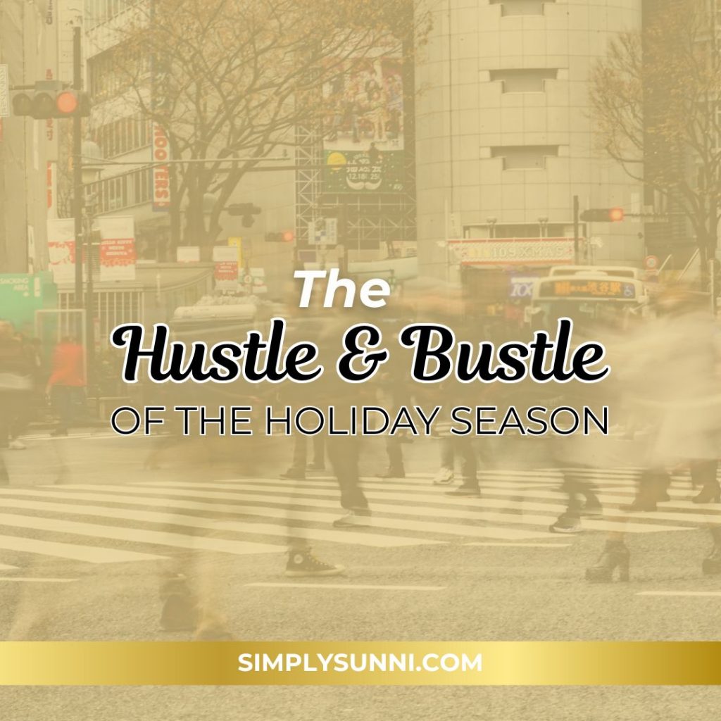 A busy city street in the background for The Hustle & Bustle of the Holiday Season post.