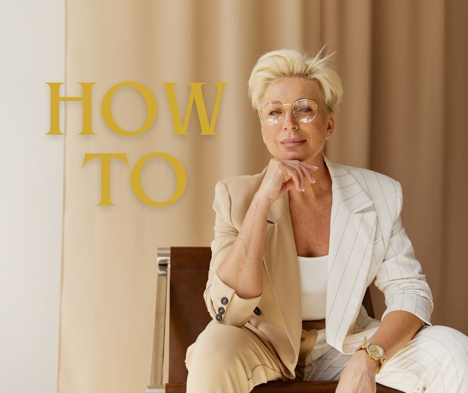 How to image of a woman sitting confidently.