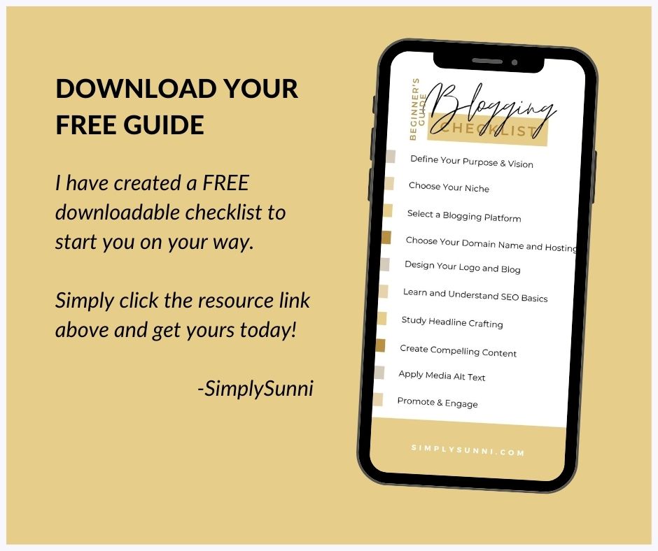 Social Media Image to announce the free downloadable blogging checklist.