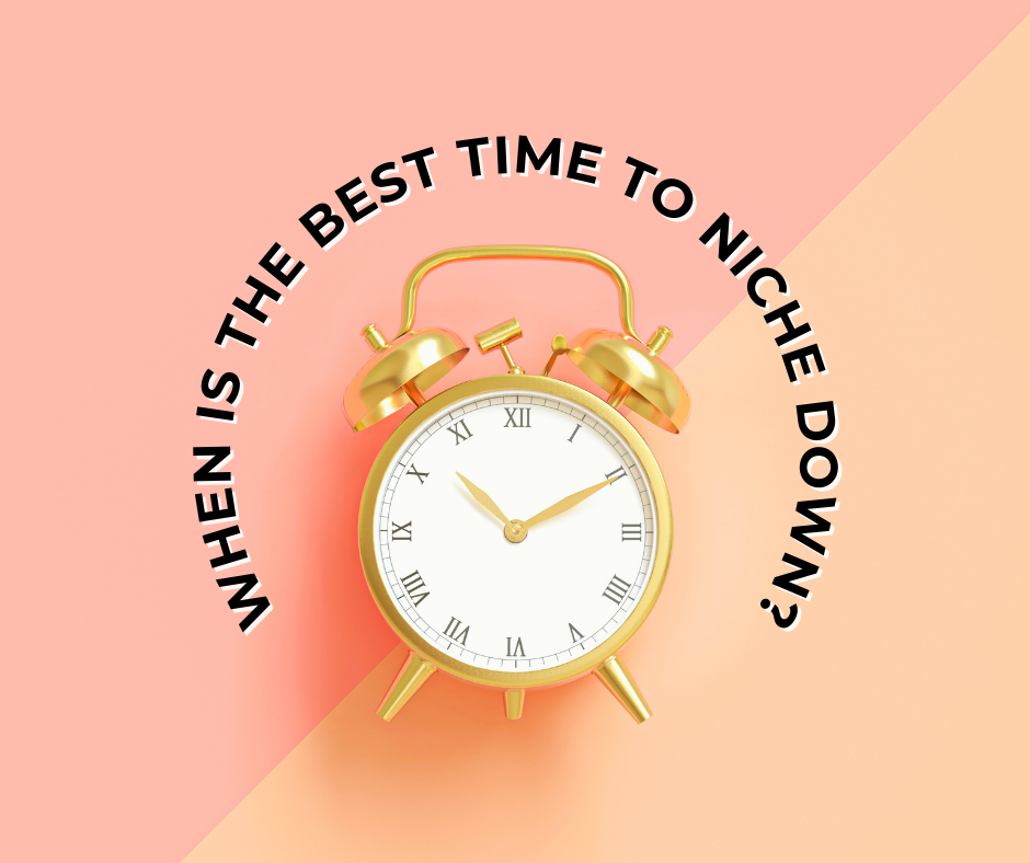 When is the best time to niche down featured image of an alarm clock.