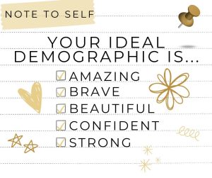 Ideal Demographic checklist with doodles for Simply Sunni.