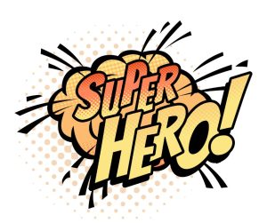 Super hero burst in pop art for Woman-Owned small businesses.