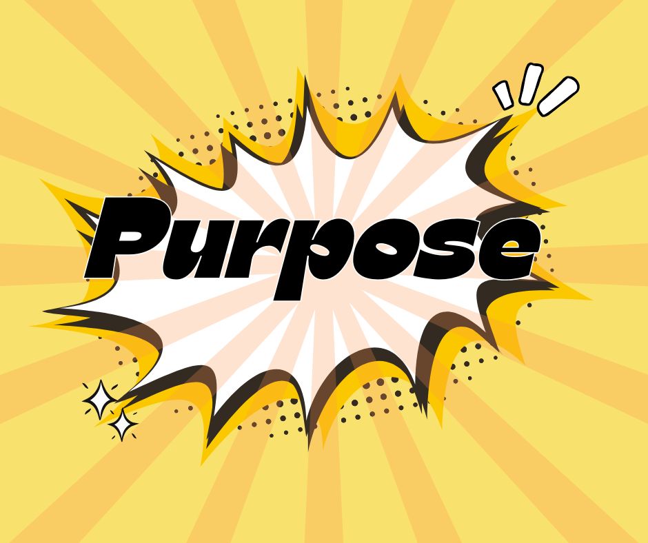 A seperhero style pop art graphic for purpose.