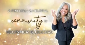 Sunni Baerwalde featured in a Simply Sunni graphic for the Community for Beginner Bloggers Facebook group.