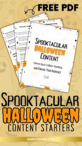 Spooktacular Content Ideas Branded image Pin for Simply Sunni.