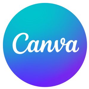 This is the official Canva logo in blue.