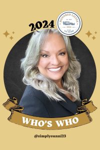 Pinterest Pin for the Sunni Baerwalde induction into Who's Who in America 2024.