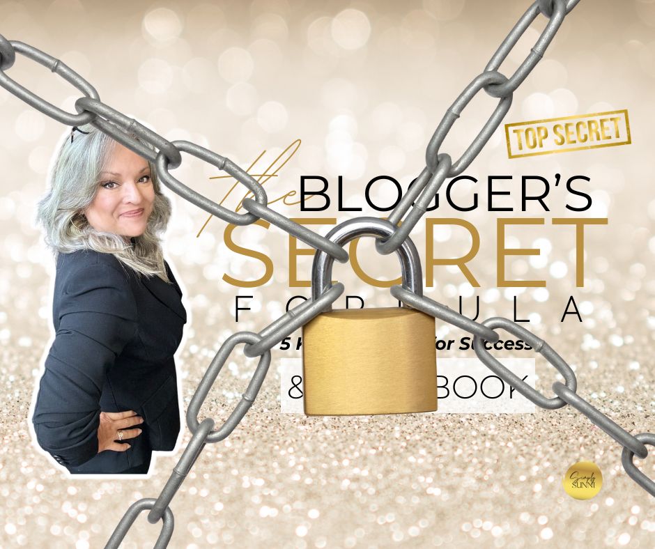 This is the social media post for the bloggers secret formula with Sunni and a lock over the image.
