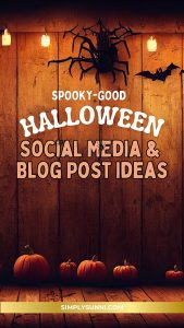 A pin for the blog post on spooky Halloween social media and blog posts.