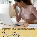 A woman sitting in front of a computer for the post for How to Overcome Imposter Syndrome as an entrepreneur.