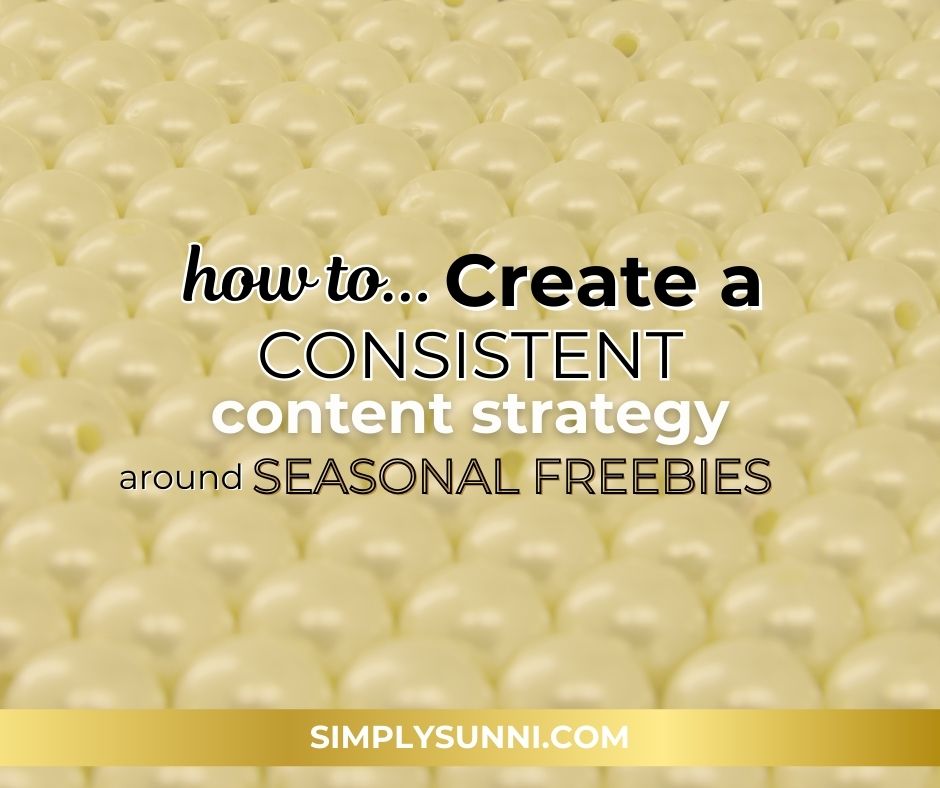 A post background full of pearls to illustrate consistency in seasonal freebies.