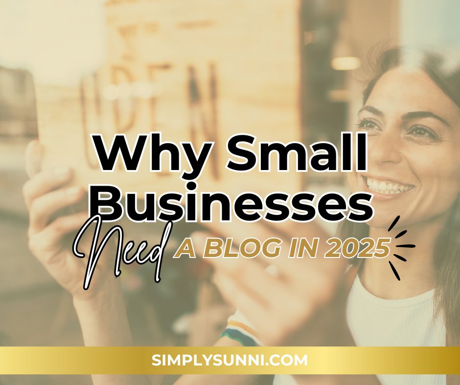 Learn why small businesses need a blog in 2025 in this blog post. This is the featured image of a small business owner.