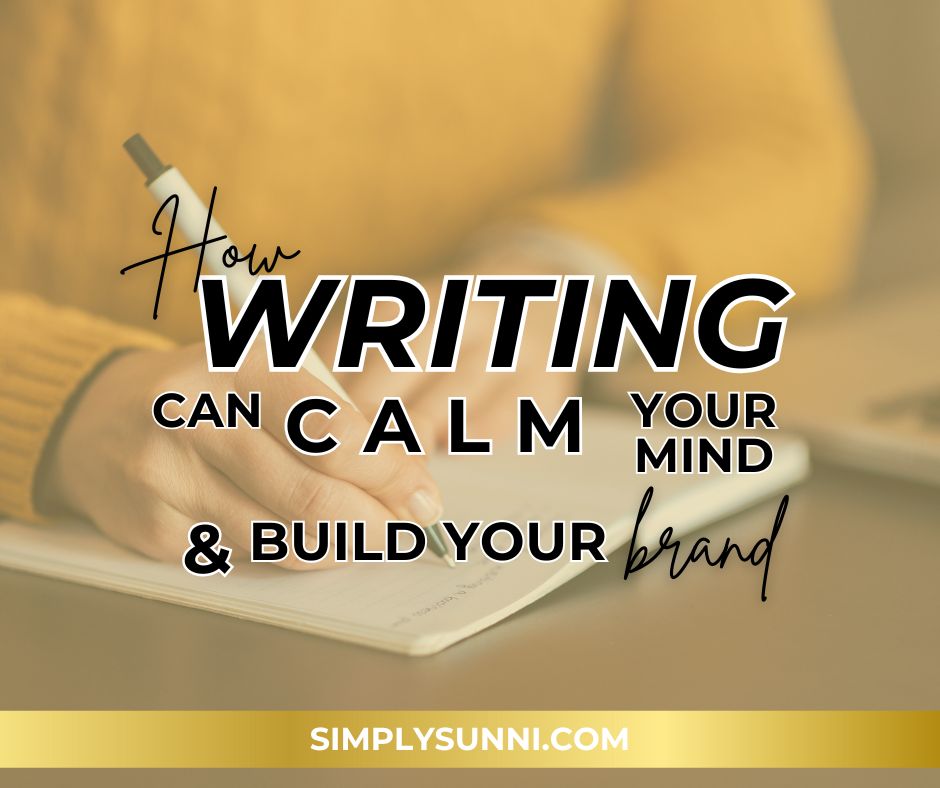 Woman's hand writing to calm your mind.